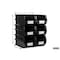 Triton Products Stacking Hanging Interlocking Bins, Polypropylene, Black, 14-3/4" L x 8-1/4" W x 7" H, 6 CT 3-240BK - alternate 2